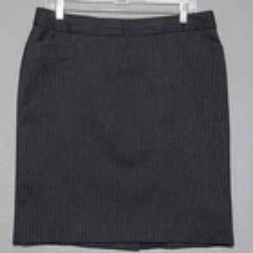EXPRESS Design Studio Women's Black with Silver Stripes‎ Pencil Skirt - Size 8